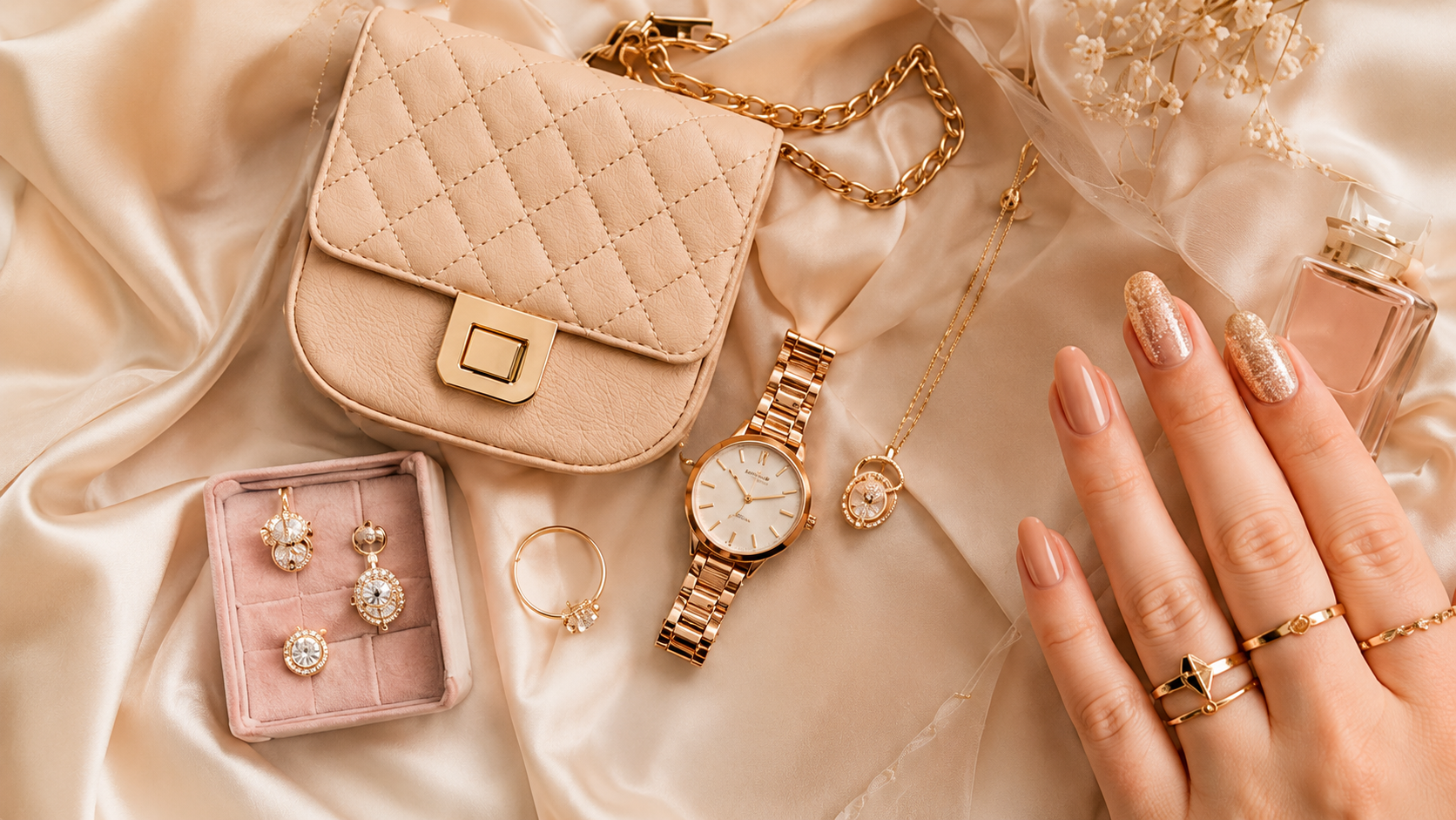 ShopKaar accessories arranged in a warm editorial scene