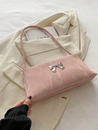 Pink Bow Shoulder Bag for Women main product photo - Shoulder Bags at ShopKaar