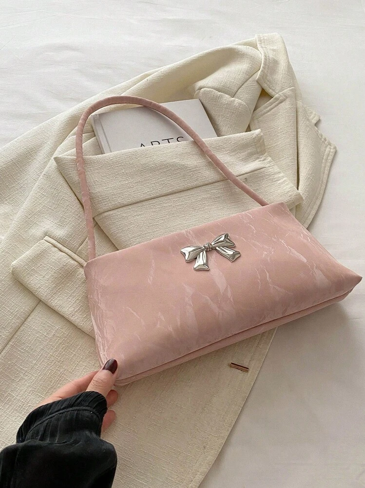 Pink Bow Shoulder Bag for Women detail photo 2 - Shoulder Bags at ShopKaar