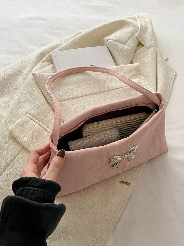 Pink Bow Shoulder Bag for Women detail photo 6 - Shoulder Bags at ShopKaar