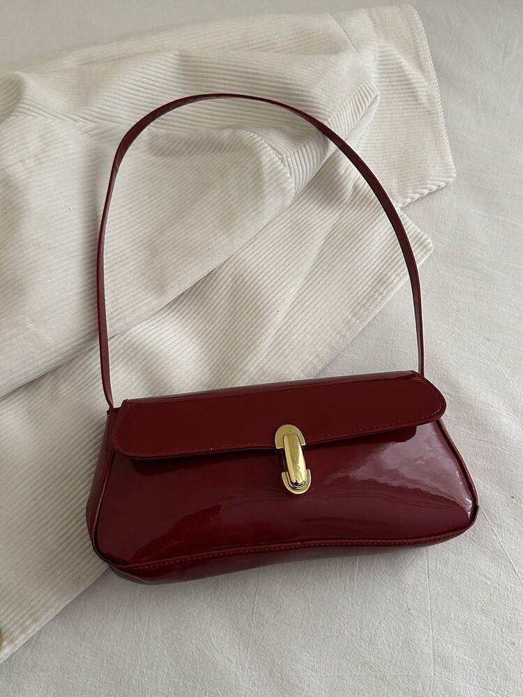 Retro Faux Leather Underarm Shoulder Bag detail photo 2 - Shoulder Bags at ShopKaar