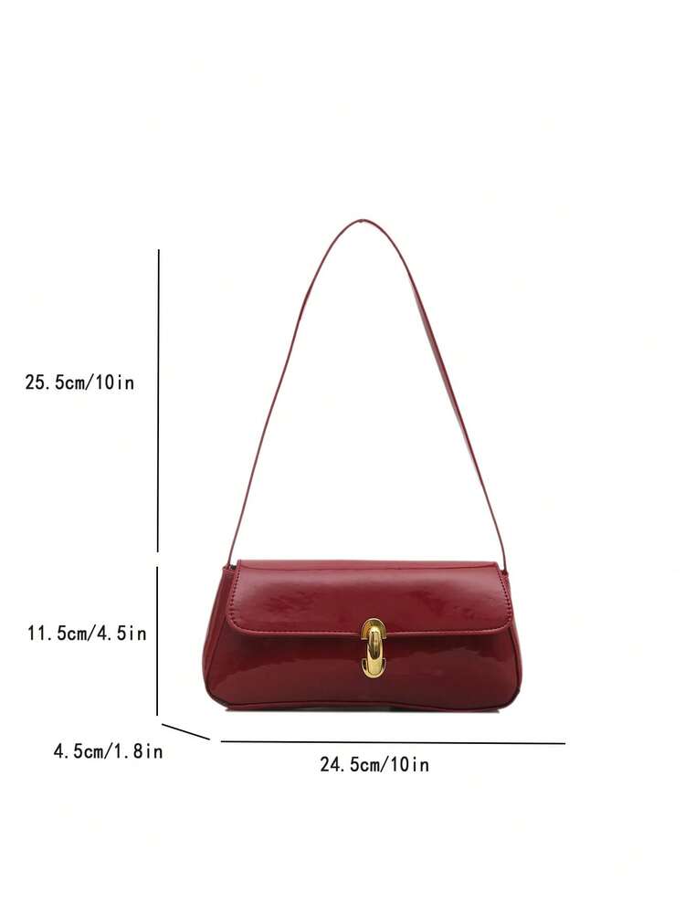 Retro Faux Leather Underarm Shoulder Bag detail photo 6 - Shoulder Bags at ShopKaar