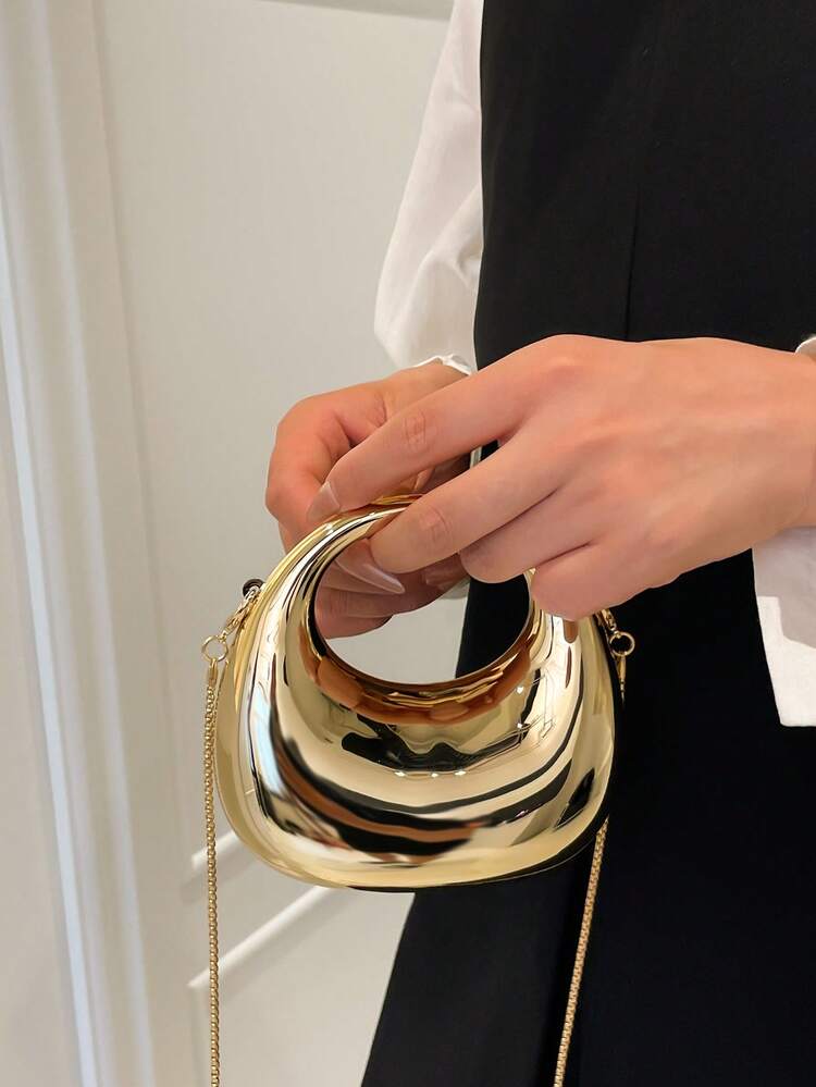 Acrylic Crescent Moon Mini Evening Bag detail photo 3 - Mini Bags at ShopKaar