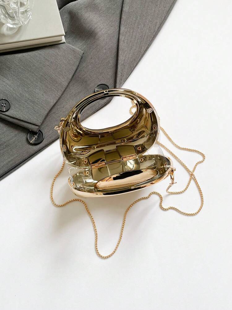 Acrylic Crescent Moon Mini Evening Bag detail photo 7 - Mini Bags at ShopKaar