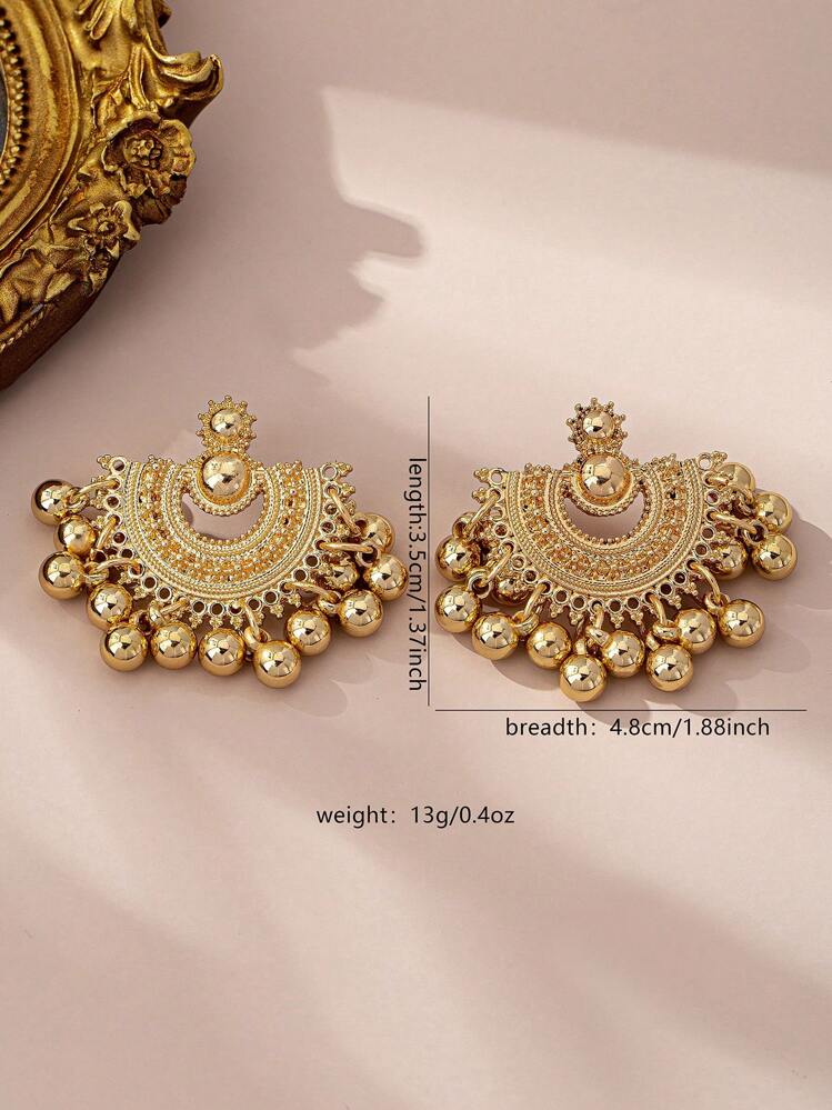 Bohemian Fan Tassel Drop Earrings detail photo 7 - Earrings at ShopKaar