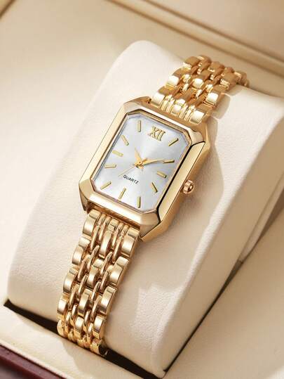 Square Dial Steel Band Quartz Watch main product photo - Watches at ShopKaar