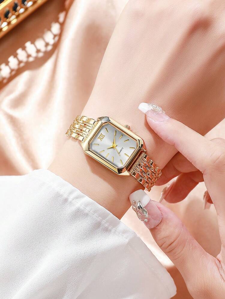 Square Dial Steel Band Quartz Watch detail photo 3 - Watches at ShopKaar