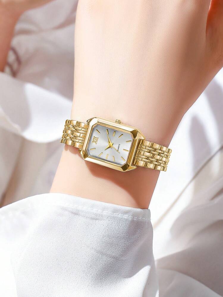 Square Dial Steel Band Quartz Watch detail photo 6 - Watches at ShopKaar