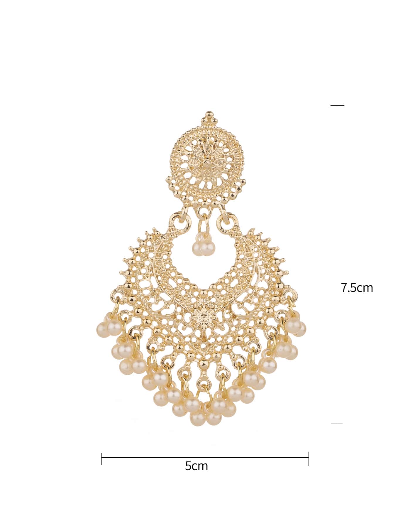 Faux Pearl Tassel Drop Earrings detail photo 8 - Earrings at ShopKaar