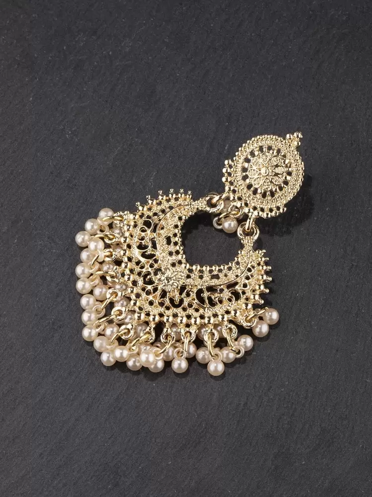 Faux Pearl Tassel Drop Earrings detail photo 10 - Earrings at ShopKaar