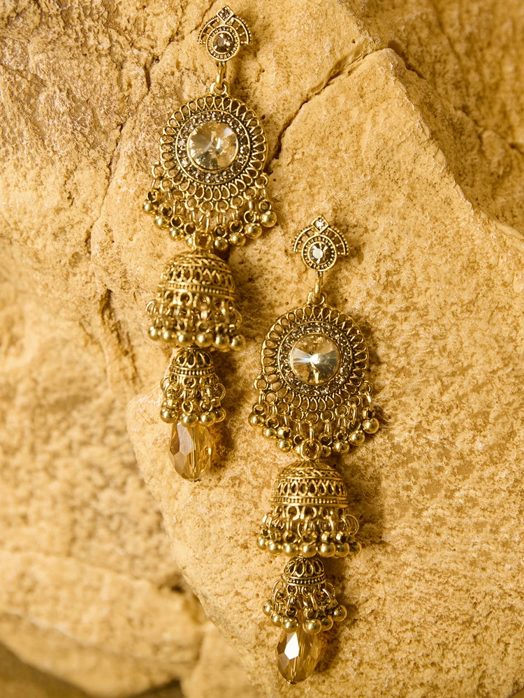 Bell Ball Tassel Drop Earrings detail photo 4 - Earrings at ShopKaar