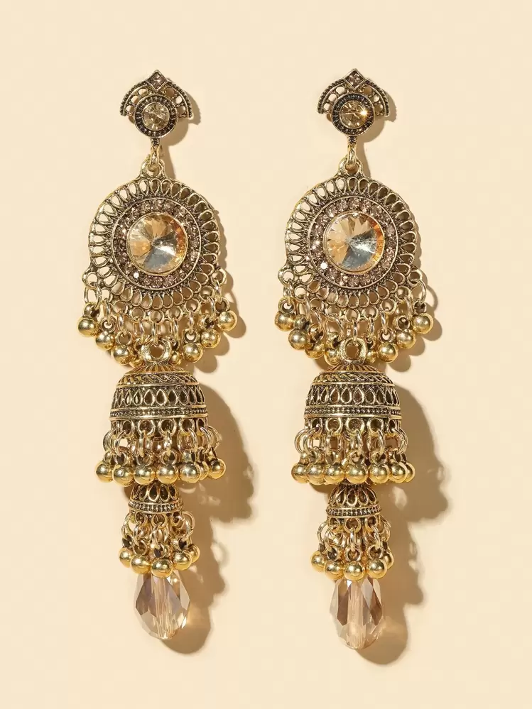 Bell Ball Tassel Drop Earrings detail photo 7 - Earrings at ShopKaar