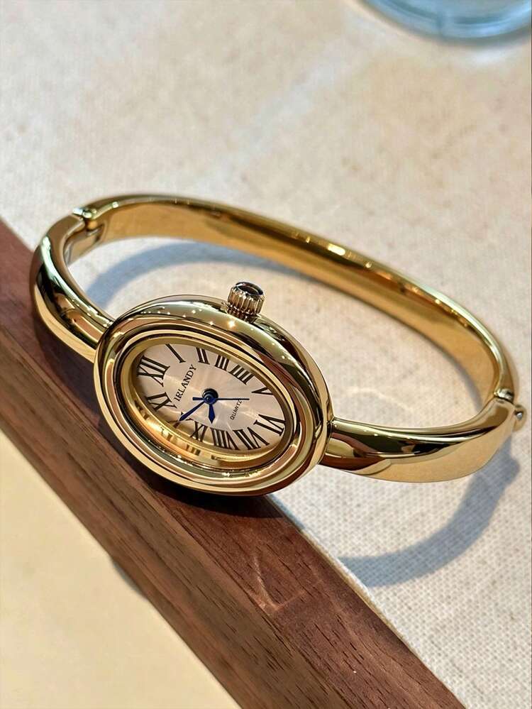 Oval Roman Numeral Bracelet Watch detail photo 2 - Watches at ShopKaar
