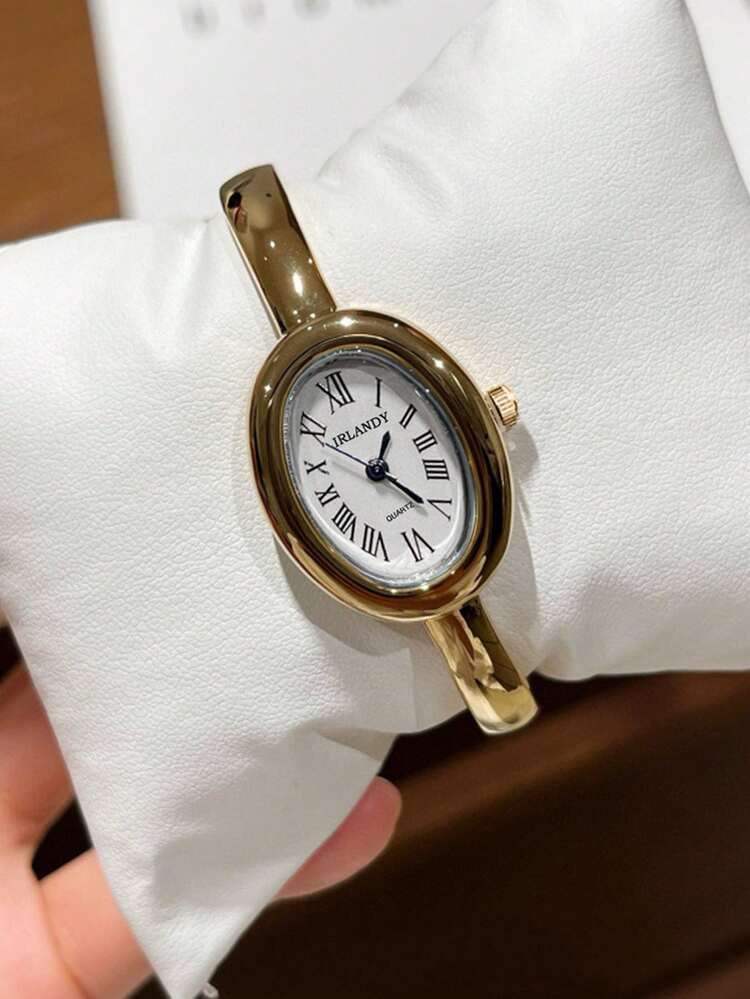 Oval Roman Numeral Bracelet Watch detail photo 4 - Watches at ShopKaar