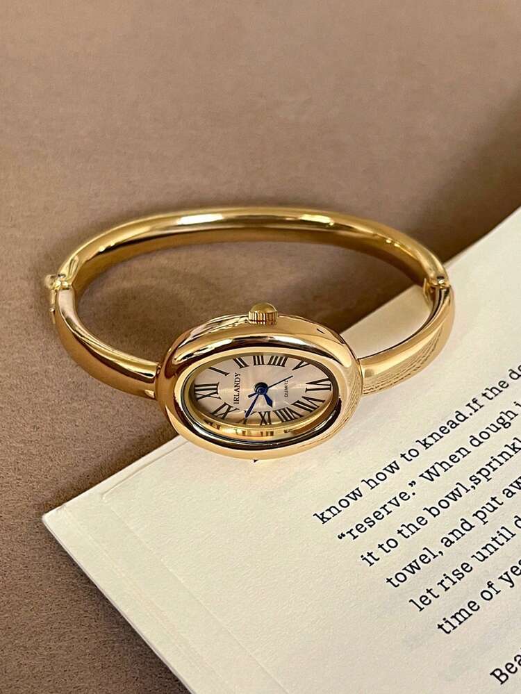 Oval Roman Numeral Bracelet Watch detail photo 5 - Watches at ShopKaar